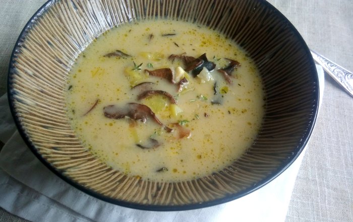 Česnekovo-houbová polévka-1